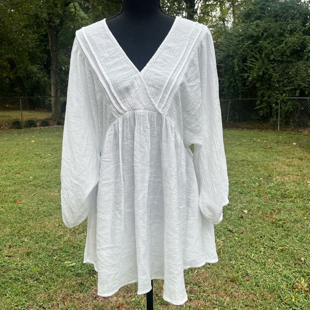Entro Women White Swimsuit Cover up Size Large